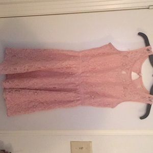 Blush pink lace dress